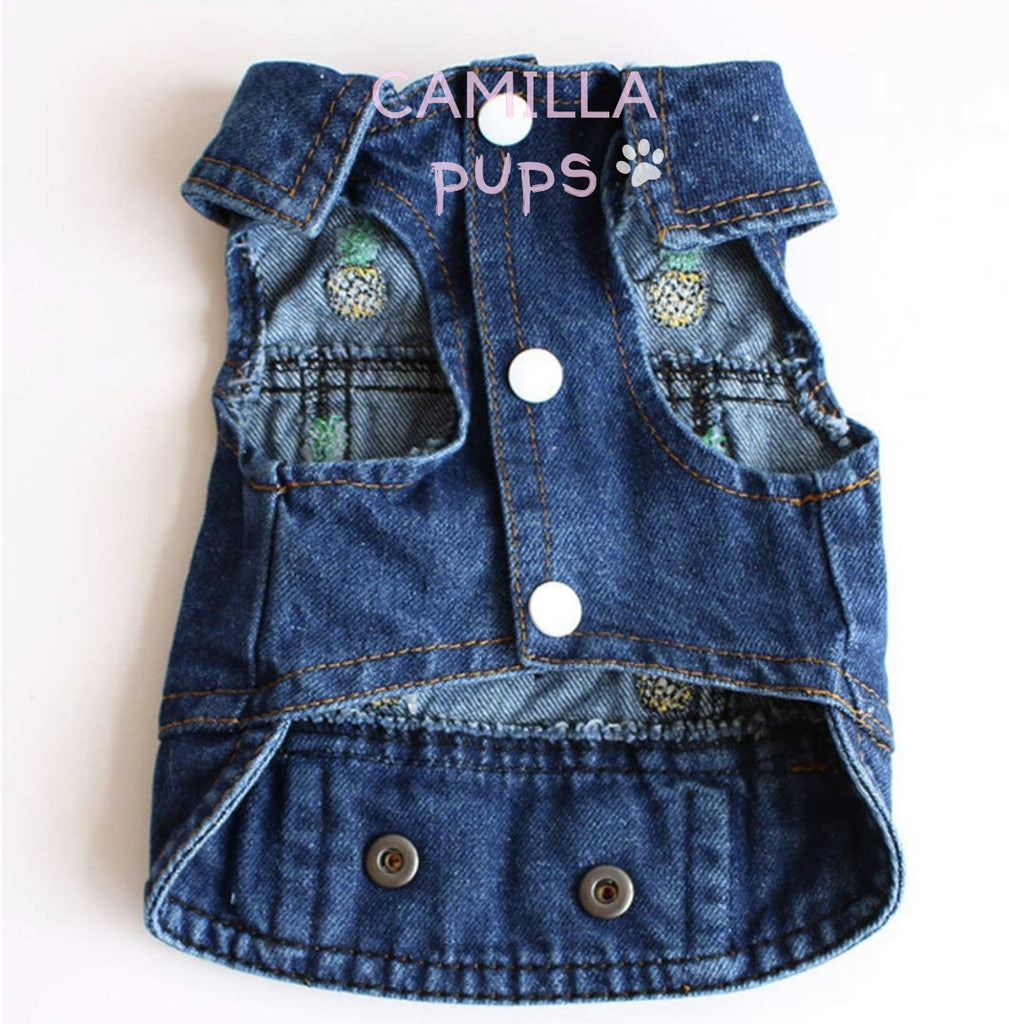 Pineapple Denim Vest Front side