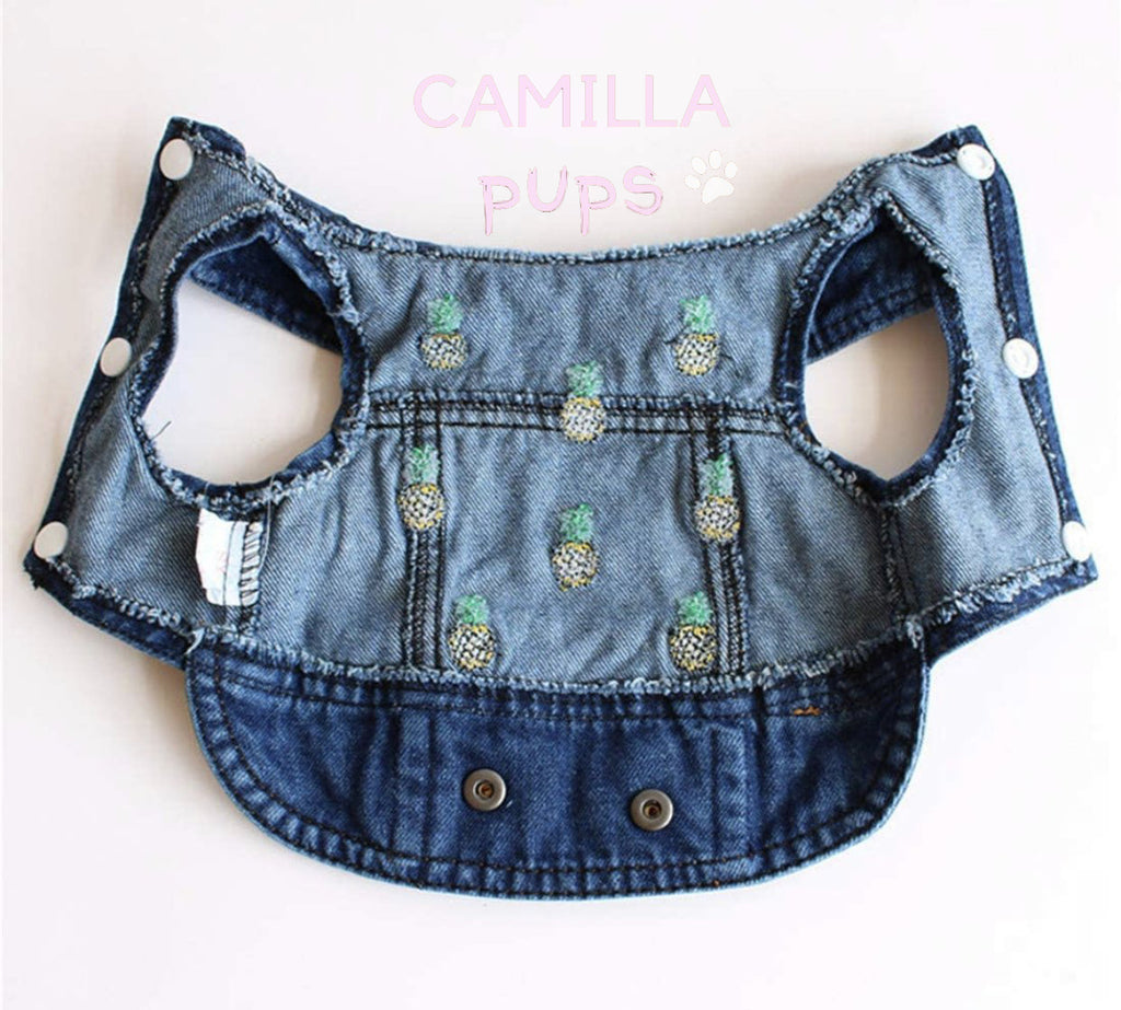 Pineapple Denim Vest Opened